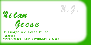 milan gecse business card